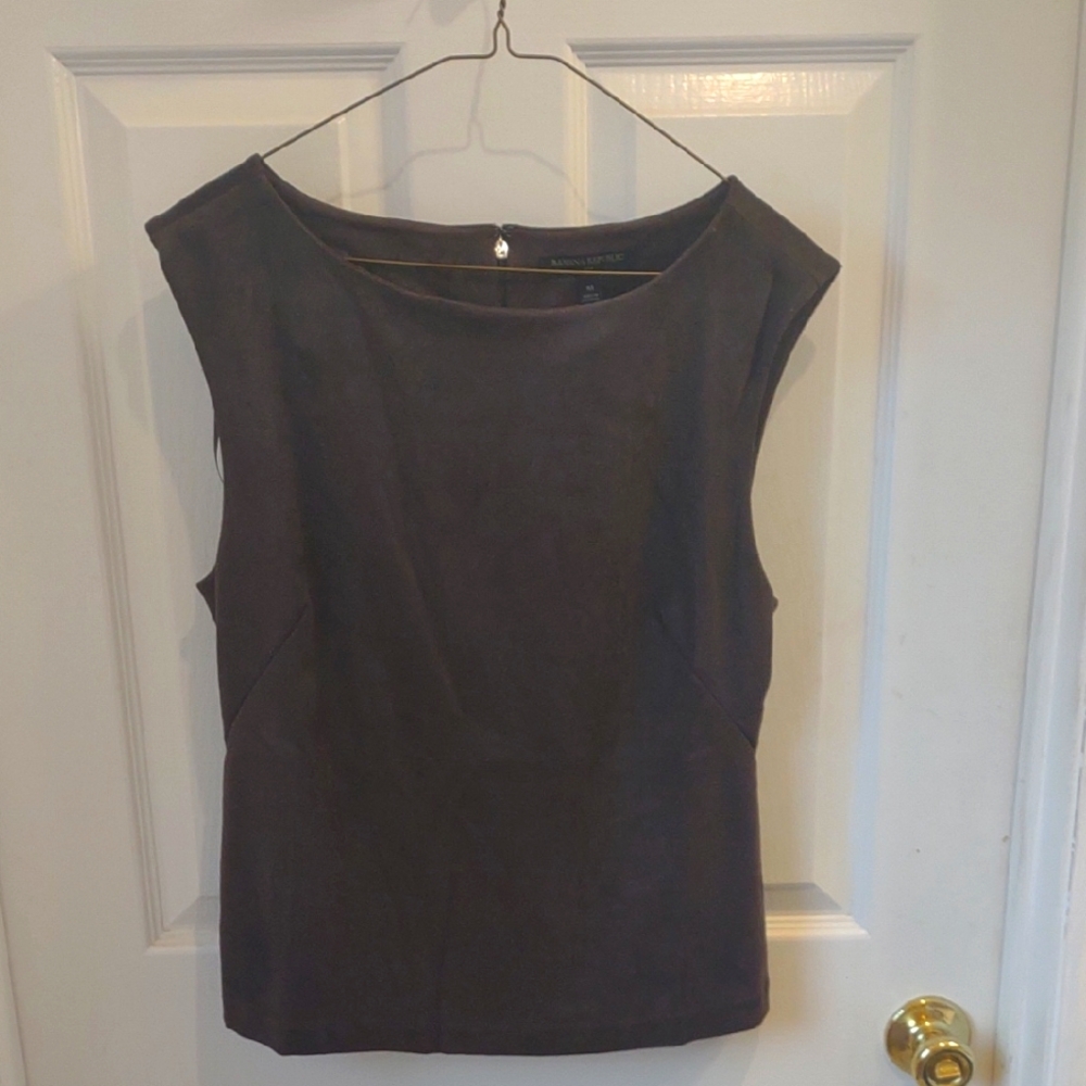 Banana Republic Factory Brown Vegan Suede Sleeveless Top NWT M